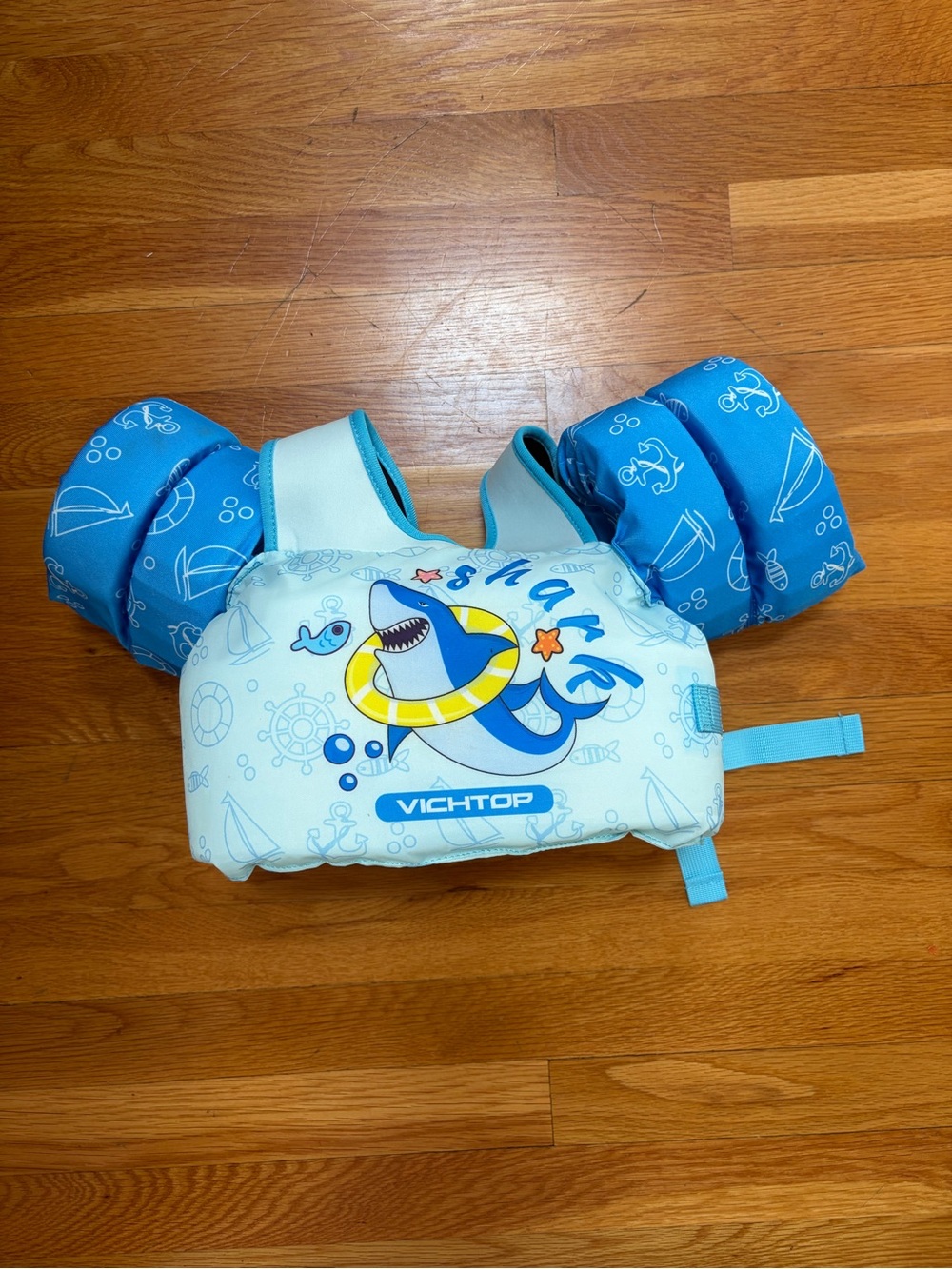 Adorable Kids Blue Shark Swim Vest with Arm Floats